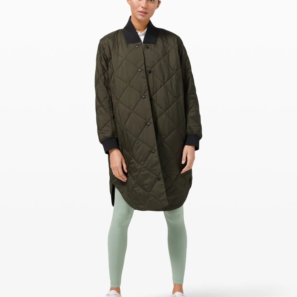Lululemon Women's Black Enough Puff Oversized Long Quilted Puffer Jacket Size 4